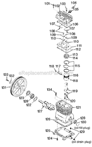 Page B Diagram and Parts List for CPL6025  Porter Cable Compressor